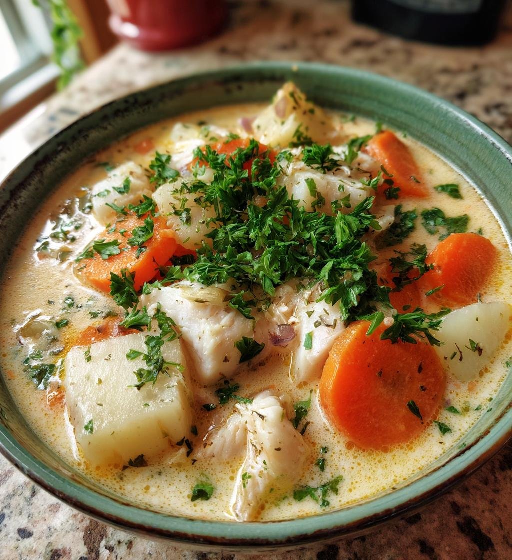 fisksoppa med gradde och rotfrukter