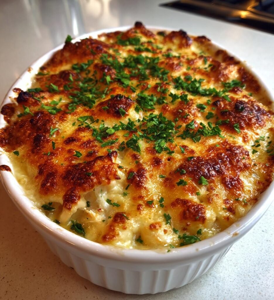 gratinerad krabba med ost recept