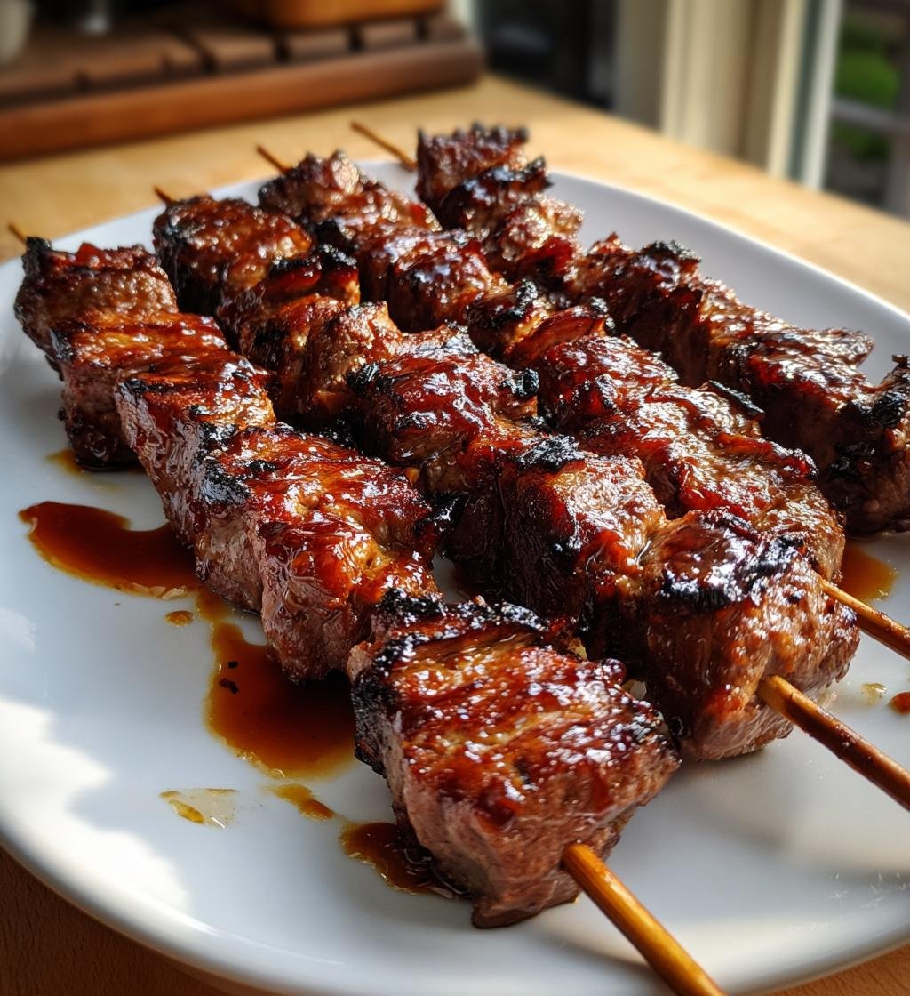 grillade notkottsspett med barbecue sas - detail 1