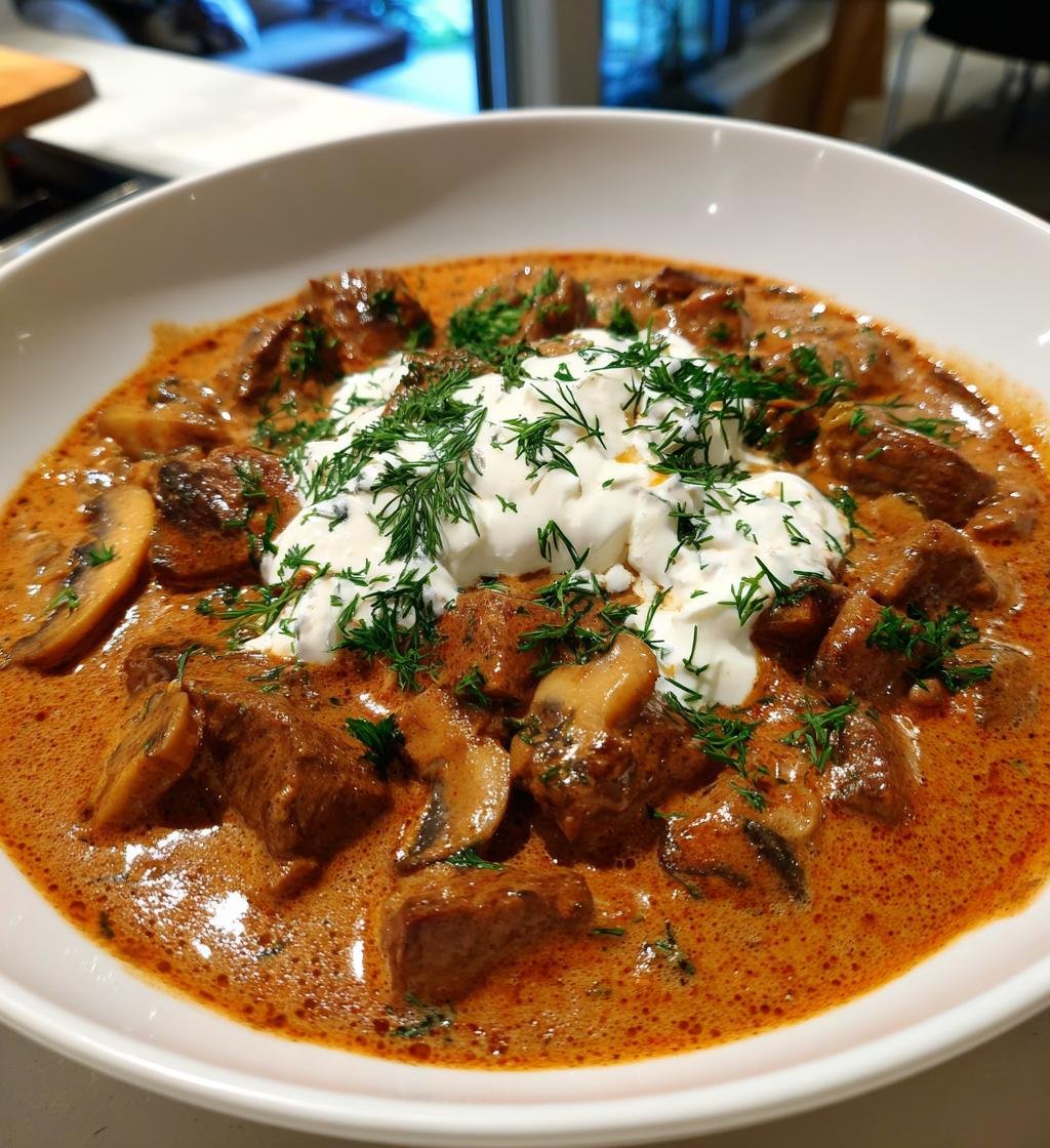 notkotts och svampstroganoff med graddfil