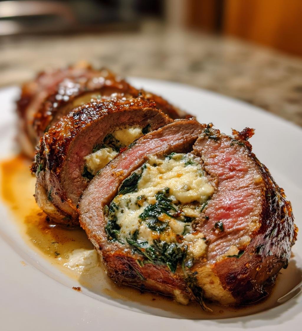 notkottsrullar fyllda med ost och spenat recept