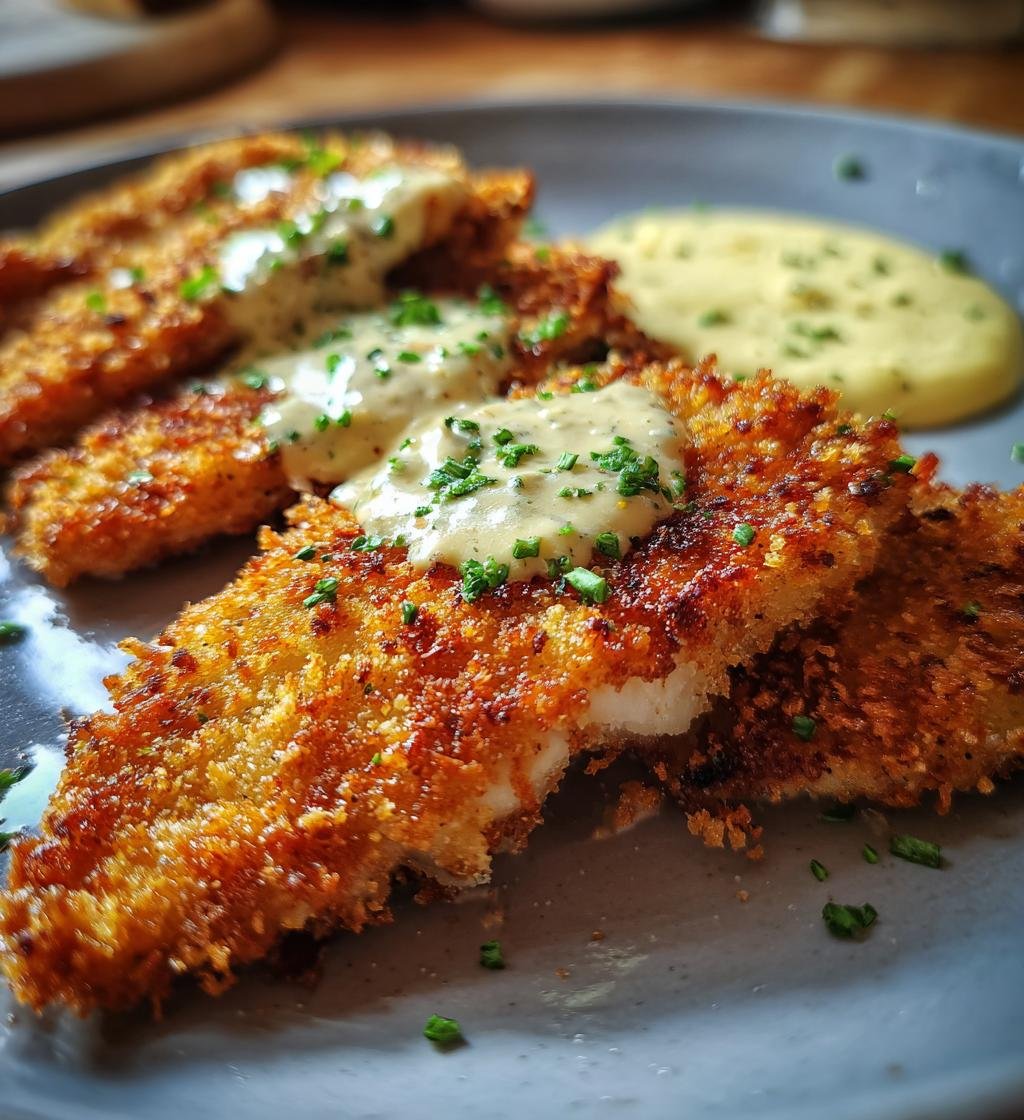 panerad rodspatta med remouladsas - detail 1