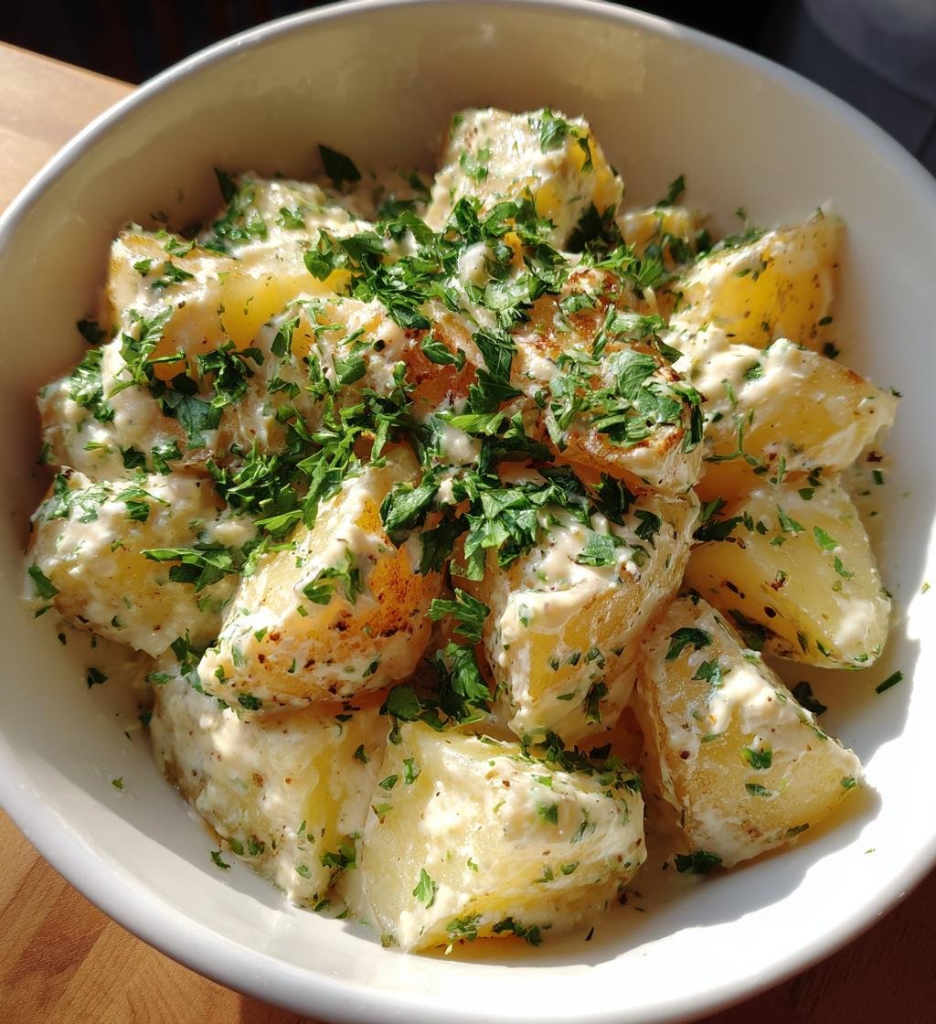 potatis i kramig vitlokssas enkel recept - detail 1